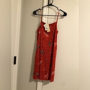 NWT Monteau Red Western Print Dress